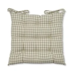 Gingham Check 9 Stitch Sage Seat Pad 9 Gingham Check 9 Stitch Sage Seat Pad -Home Luxe Studio 30755196 alt03