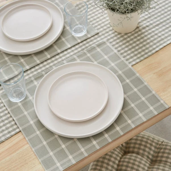 Set Of 2 Sage Check Large Placemats 3 Set Of 2 Sage Check Large Placemats