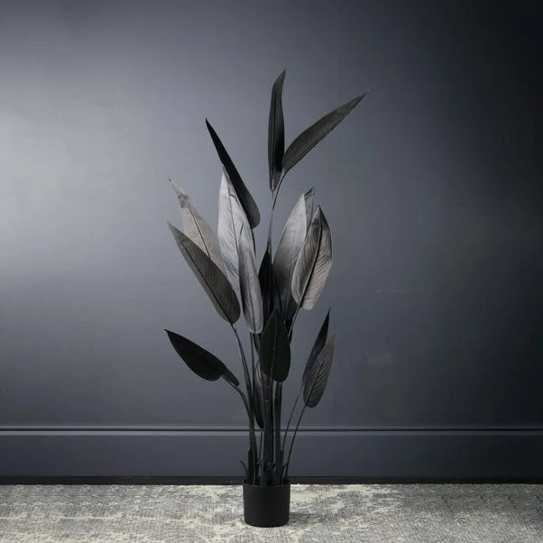 Artificial Black Bird Of Paradise Tree In Black Plant Pot 3 Artificial Black Bird Of Paradise Tree In Black Plant Pot