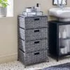 Recycled Plastic Grey Rattan Drawer Tower -Home Luxe Studio 30759023