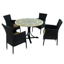 Avignon Dining Table With 4 Stockholm Black Chairs Set 15 Avignon Dining Table With 4 Stockholm Black Chairs Set -Home Luxe Studio 30760655 alt03