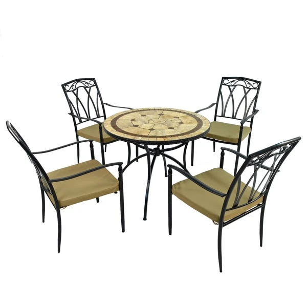 Riverside 91cm Patio Table Set With 4 Austin Chairs 4 Riverside 91cm Patio Table Set With 4 Austin Chairs - Image 2