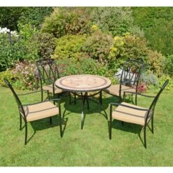 Riverside 91cm Patio Table Set With 4 Austin Chairs 14 Riverside 91cm Patio Table Set With 4 Austin Chairs -Home Luxe Studio 30760667 alt04