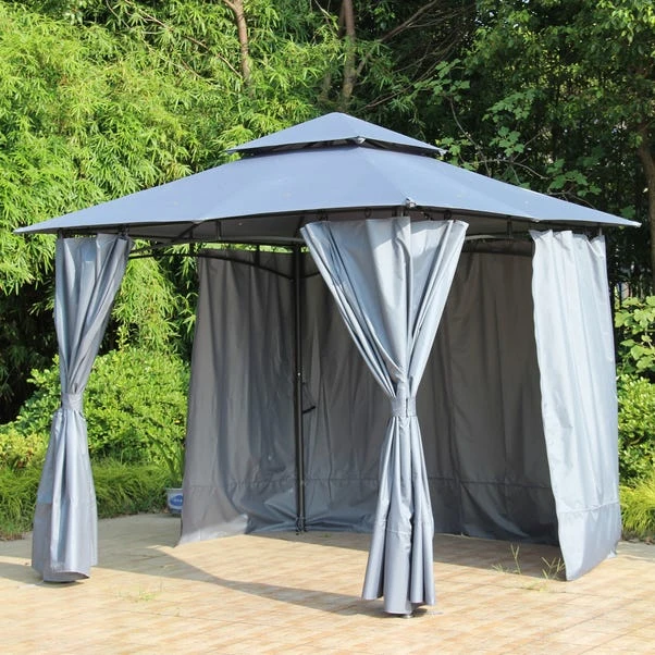 Cambridge Compact 2.75m X 2.75m Grey Gazebo 3 Cambridge Compact 2.75m X 2.75m Grey Gazebo