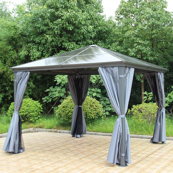 Lugano Polycarbonate 3m X 3m Grey Gazebo 3 Lugano Polycarbonate 3m X 3m Grey Gazebo