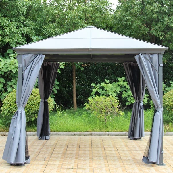 Lugano Polycarbonate 3m X 3m Grey Gazebo 4 Lugano Polycarbonate 3m X 3m Grey Gazebo - Image 2
