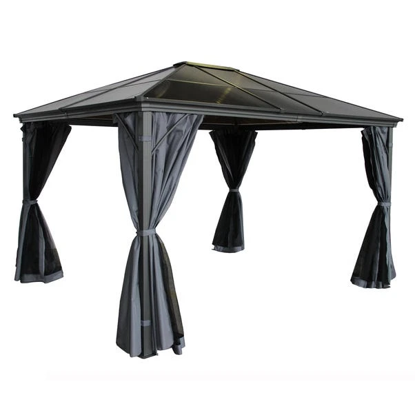 Lugano Polycarbonate 3m X 3.6m Grey Gazebo 3 Lugano Polycarbonate 3m X 3.6m Grey Gazebo