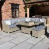 Wentworth 7 Piece Deluxe Modular Corner Lounge Set With Square Firepit -Home Luxe Studio 30763611