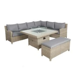 Wentworth 7 Piece Deluxe Modular Corner Lounge Set With Square Firepit -Home Luxe Studio 30763611 alt05
