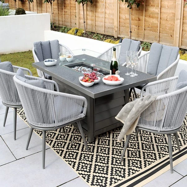 Aspen 6 Seater Fire Pit Dining Set 3 Aspen 6 Seater Fire Pit Dining Set