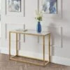 Scala Marble Effect Gold Console Table