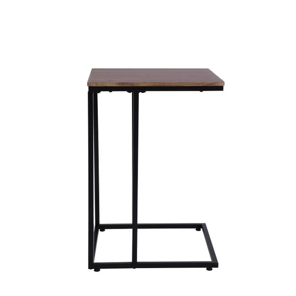 Charlie C-Shaped Side Table, Rustic Wood Effect 4 Charlie C-Shaped Side Table, Rustic Wood Effect - Image 2