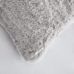 Dorma Purity Faux Fur Grey Boudoir Cushion -Home Luxe Studio 30766302 alt02