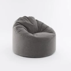 Eliza Velvet Grey Bean Bag Chair 10 Eliza Velvet Grey Bean Bag Chair -Home Luxe Studio 30766404 alt02