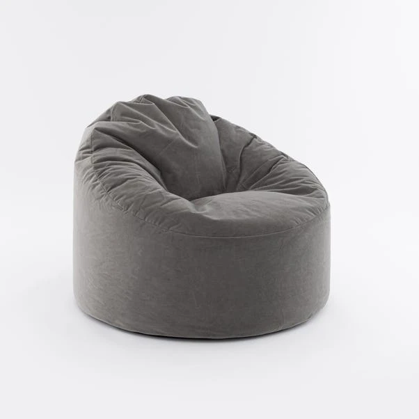 Eliza Velvet Grey Bean Bag Chair 5 Eliza Velvet Grey Bean Bag Chair - Image 3
