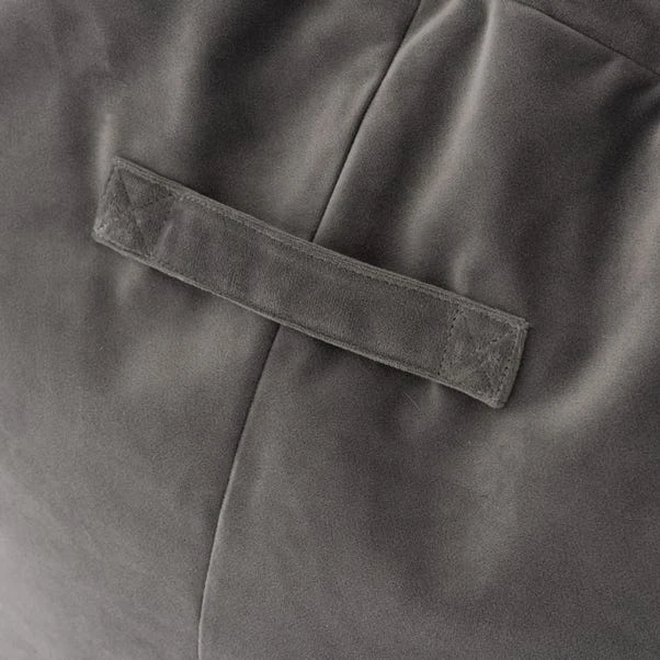 Eliza Velvet Grey Bean Bag Chair 7 Eliza Velvet Grey Bean Bag Chair - Image 5