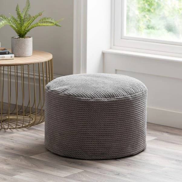 Jenson Charcoal Waffle Pouffe 3 Jenson Charcoal Waffle Pouffe
