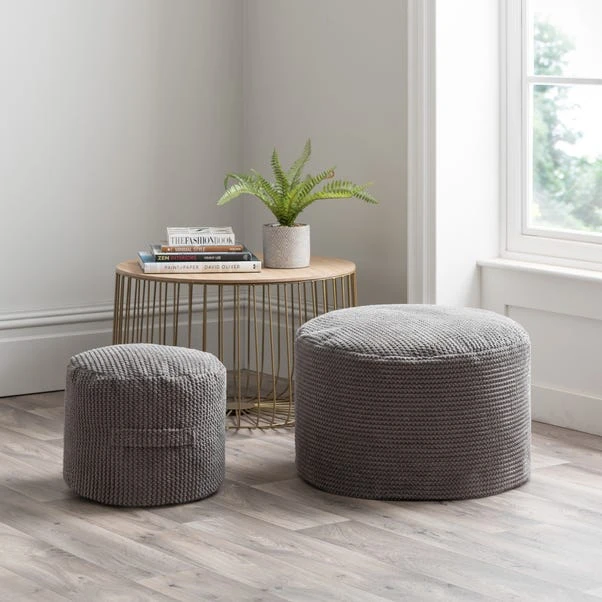 Jenson Charcoal Waffle Pouffe 7 Jenson Charcoal Waffle Pouffe - Image 5
