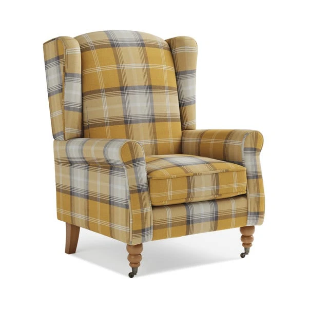 Oswald Grande Check Wingback Armchair 22 Oswald Grande Check Wingback Armchair - Image 20