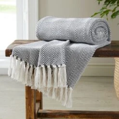 Jenson Herringbone Throw 130cm X 180cm -Home Luxe Studio 30768546