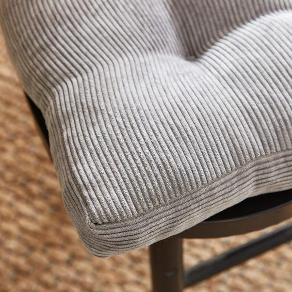 Corduroy Grey Box Style Seat Pad 4 Corduroy Grey Box Style Seat Pad - Image 2