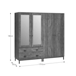 Fulton 4 Door Wardrobe, Pine -Home Luxe Studio 30773038 alt09