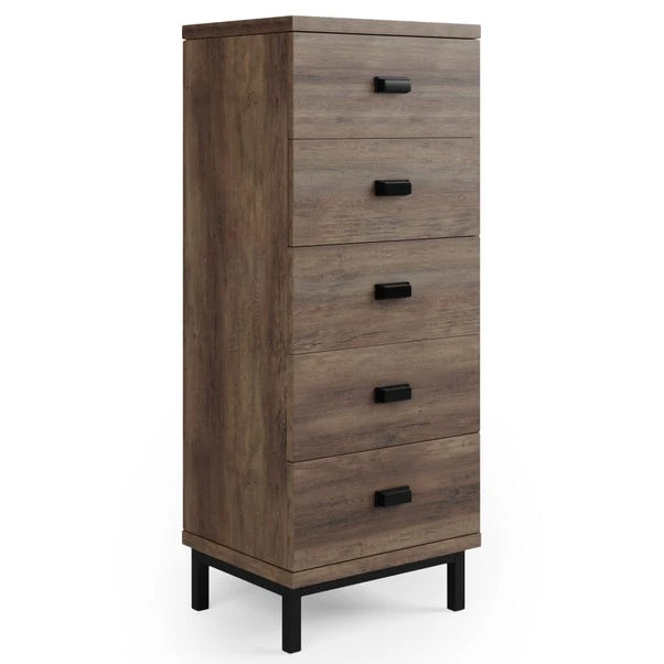 Fulton Tall 5 Drawer Chest, Pine Effect 4 Fulton Tall 5 Drawer Chest, Pine Effect - Image 2