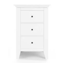 Lynton 3 Drawer Bedside Table, White -Home Luxe Studio 30780208 alt02