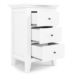 Lynton 3 Drawer Bedside Table, White -Home Luxe Studio 30780208 alt04