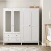Lynton 4 Door Wardrobe, White 2 Lynton 4 Door Wardrobe, White -Home Luxe Studio 30780266
