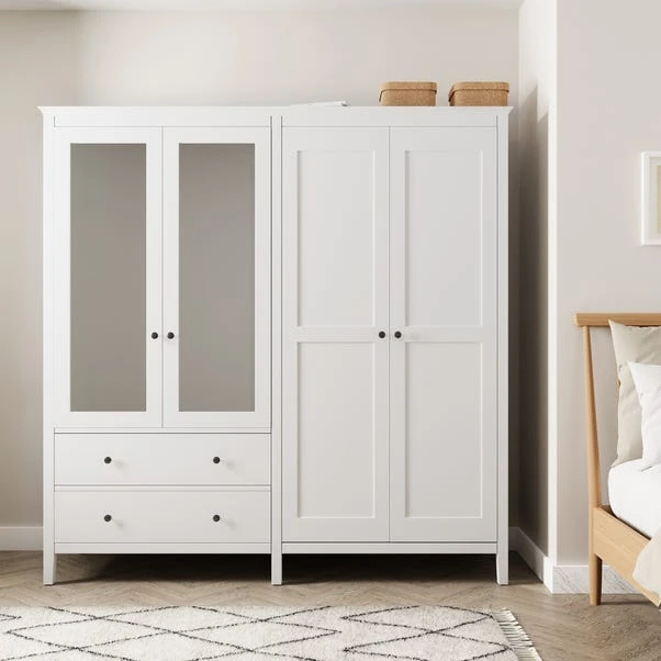 Lynton 4 Door Wardrobe, White 3 Lynton 4 Door Wardrobe, White