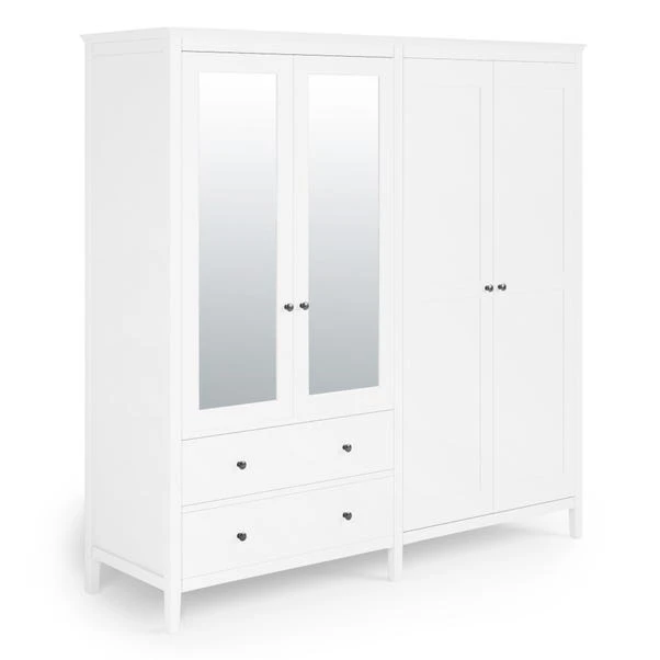 Lynton 4 Door Wardrobe, White 4 Lynton 4 Door Wardrobe, White - Image 2