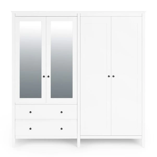 Lynton 4 Door Wardrobe, White 5 Lynton 4 Door Wardrobe, White - Image 3