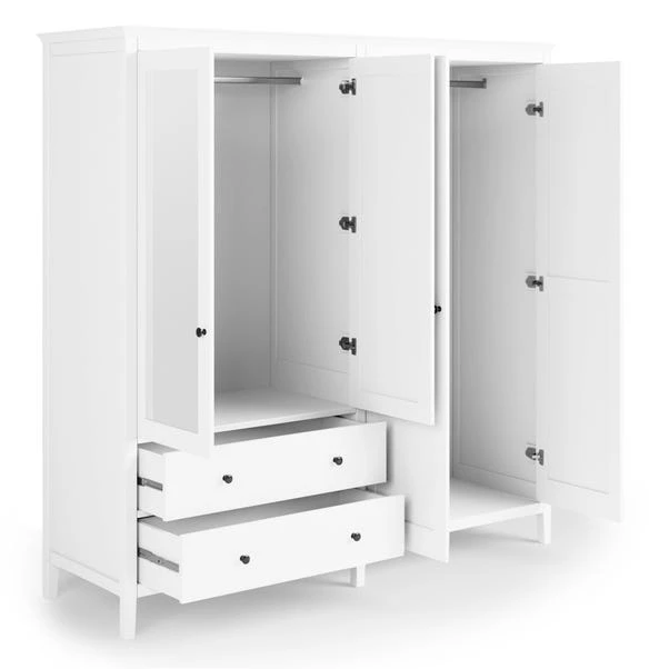 Lynton 4 Door Wardrobe, White 7 Lynton 4 Door Wardrobe, White - Image 5