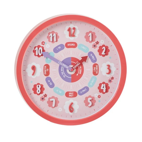 Pink Tell The Time Wall Clock 5 Pink Tell The Time Wall Clock - Image 3