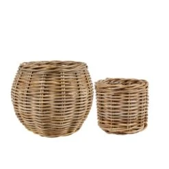 Churchgate Set Of 2 Rattan Planters -Home Luxe Studio 30788937 alt02