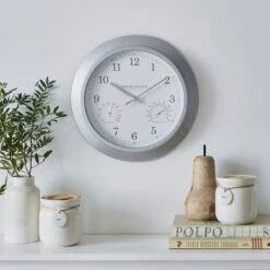 Churchgate Galvanised Indoor Outdoor Wall Clock 16 Churchgate Galvanised Indoor Outdoor Wall Clock -Home Luxe Studio 30792007 alt01