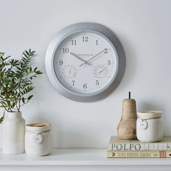 Churchgate Galvanised Indoor Outdoor Wall Clock 8 Churchgate Galvanised Indoor Outdoor Wall Clock - Image 6