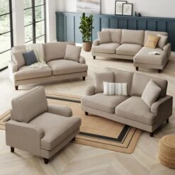 Beatrice Chunky Soft Chenille 3 Seater Double Sofa Bed 40 Beatrice Chunky Soft Chenille 3 Seater Double Sofa Bed -Home Luxe Studio 30792391 alt08