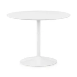 Blanco 4 Seater Round Pedestal Dining Table With 4 Kari Chairs, White 10 Blanco 4 Seater Round Pedestal Dining Table With 4 Kari Chairs, White -Home Luxe Studio 30794145 alt01