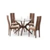 Chelsea 4 Seater Round Glass Top Dining Table With 4 Cayman Chairs 2 Chelsea 4 Seater Round Glass Top Dining Table With 4 Cayman Chairs -Home Luxe Studio 30794182