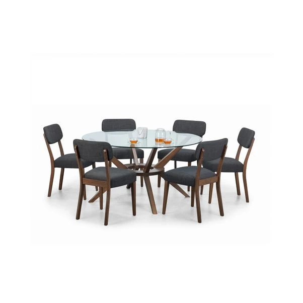 Chelsea 6 Seater Round Glass Top Dining Table With 6 Farringdon Chairs 8 Chelsea 6 Seater Round Glass Top Dining Table With 6 Farringdon Chairs - Image 6