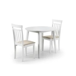 Coast 2-4 Seater Round Drop Leaf Dining Table With 2 Chairs -Home Luxe Studio 30794191 alt05