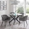 Hayden 4 Seater Round Glass Top Dining Table With 4 Hobart Chairs 1 Hayden 4 Seater Round Glass Top Dining Table With 4 Hobart Chairs -Home Luxe Studio 30794263