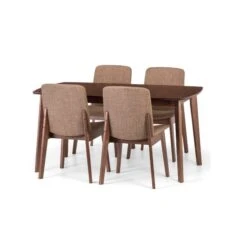 Kensington 4-6 Seater Rectangular Extendable Dining Table With 4 Chairs, Beech Wood 10 Kensington 4-6 Seater Rectangular Extendable Dining Table With 4 Chairs, Beech Wood -Home Luxe Studio 30794281 alt02