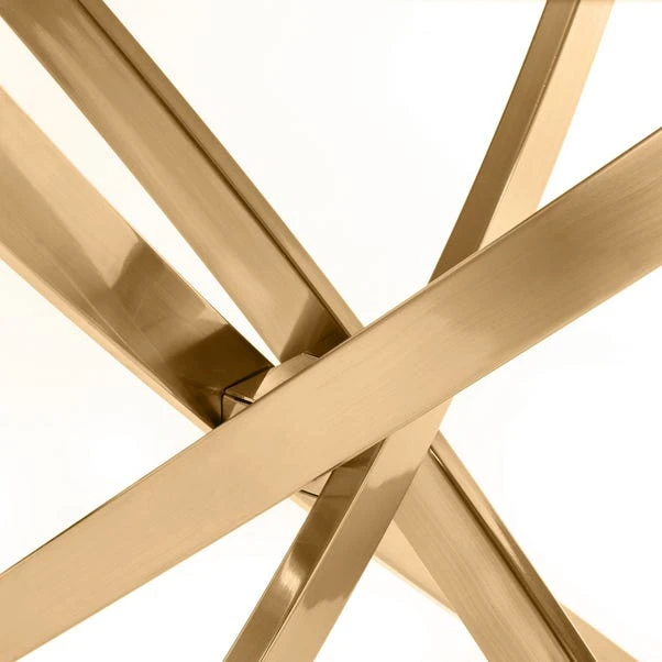 Montero 4 Seater Round Dining Table, Gold Top 6 Montero 4 Seater Round Dining Table, Gold Top - Image 4