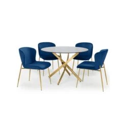 Montero 4 Seater Round Dining Table, Gold Top 13 Montero 4 Seater Round Dining Table, Gold Top -Home Luxe Studio 30794320 alt05