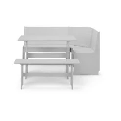 Newport 4 Seater Rectangular Corner Dining Table With 2 Benches 35 Newport 4 Seater Rectangular Corner Dining Table With 2 Benches -Home Luxe Studio 30794328 alt04