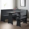 Newport 4 Seater Rectangular Corner Dining Table With 2 Benches 1 Newport 4 Seater Rectangular Corner Dining Table With 2 Benches -Home Luxe Studio 30794329
