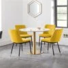 Palermo 4 Seater Round Pedestal Dining Table, White 1 Palermo 4 Seater Round Pedestal Dining Table, White -Home Luxe Studio 30794330